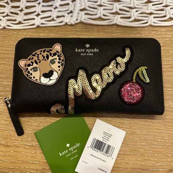 SOLD NWT Kate Spade Run Wild Leopard Neda Wallet - Picture 1 of 9
